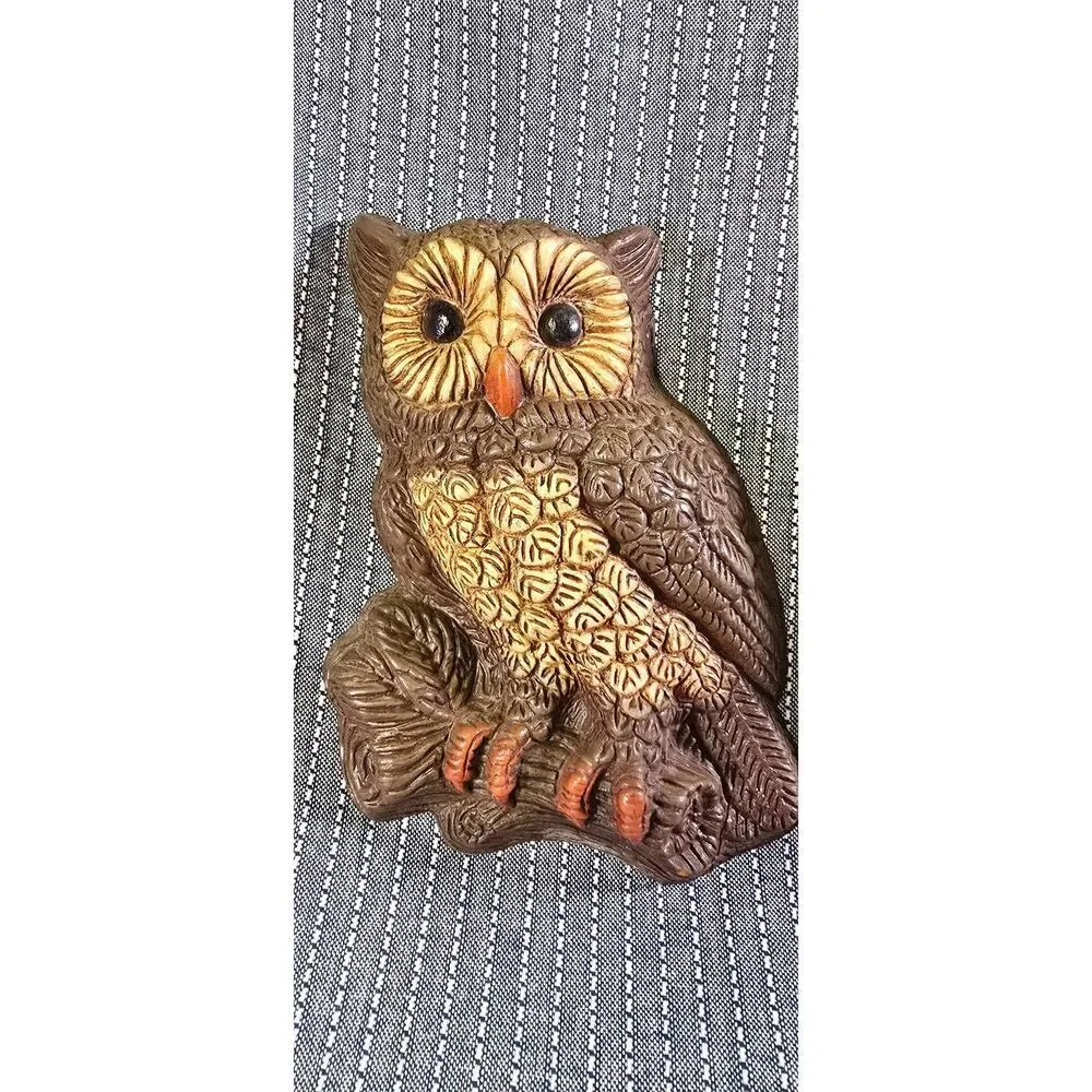 Vintage 1970s molded foam or resin owl
